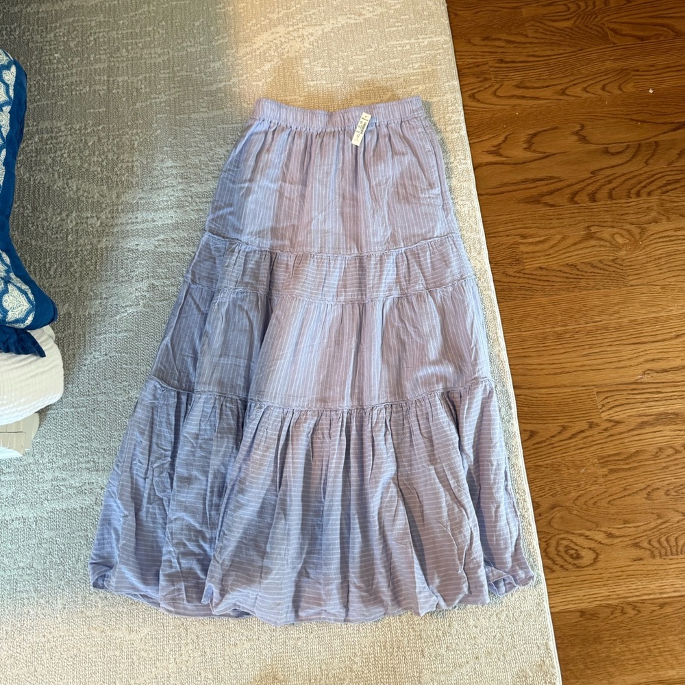 Madewell Lavender Tiered Maxi Skirt